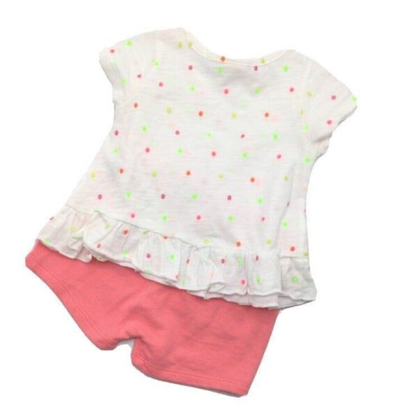 Tucker Tate NORDSTROM Baby Girls Two Piece Shorts Top Set Coral White 6 Mo. NEW - Picture 7 of 11
